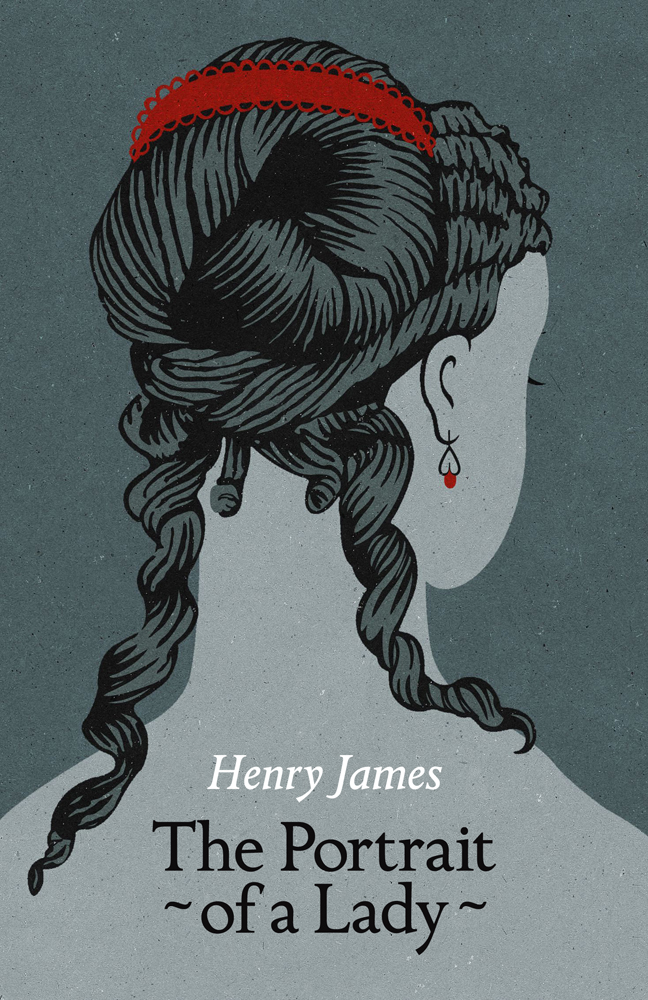 Book cover illustration by John Holcroft of Henry James' The portrait of a lady