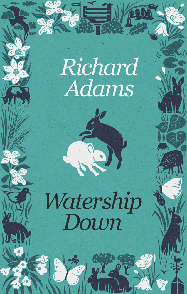 Book cover illustration by John Holcroft of Watership down by Richard Adams