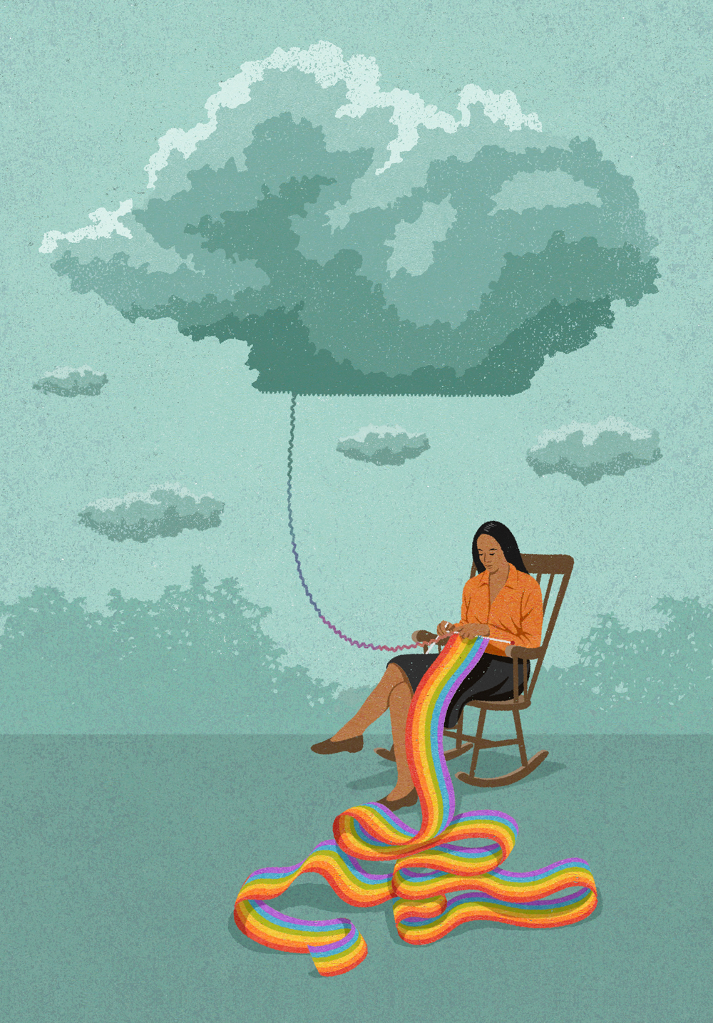 conceptual illustration about hope and optimism by John Holcroft