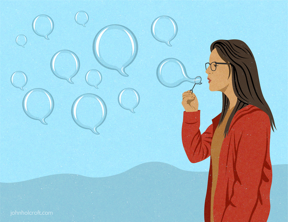 editorial illustration about freedom of speech