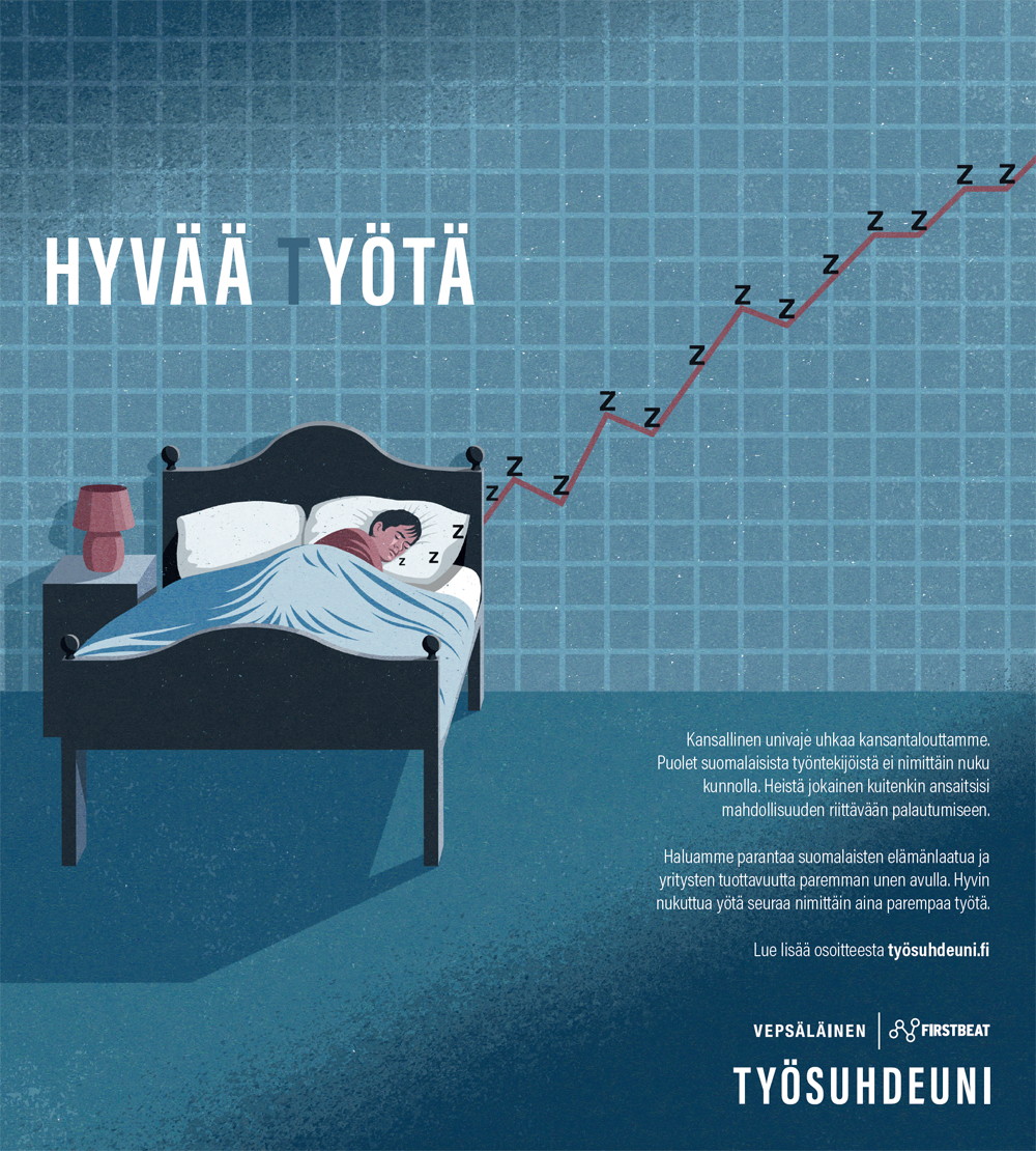 editorial illustration about sleep and productivity