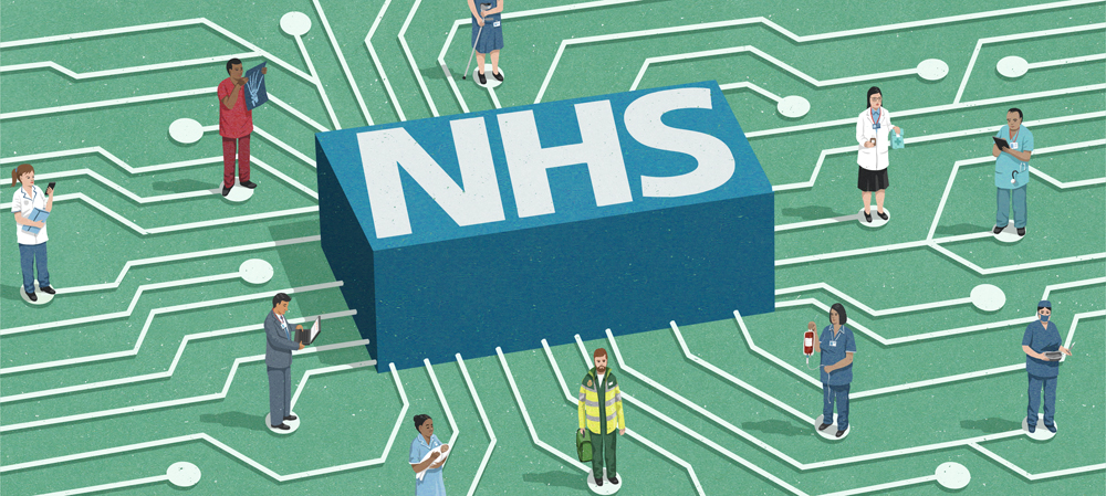 editorial illustration about NHS technology