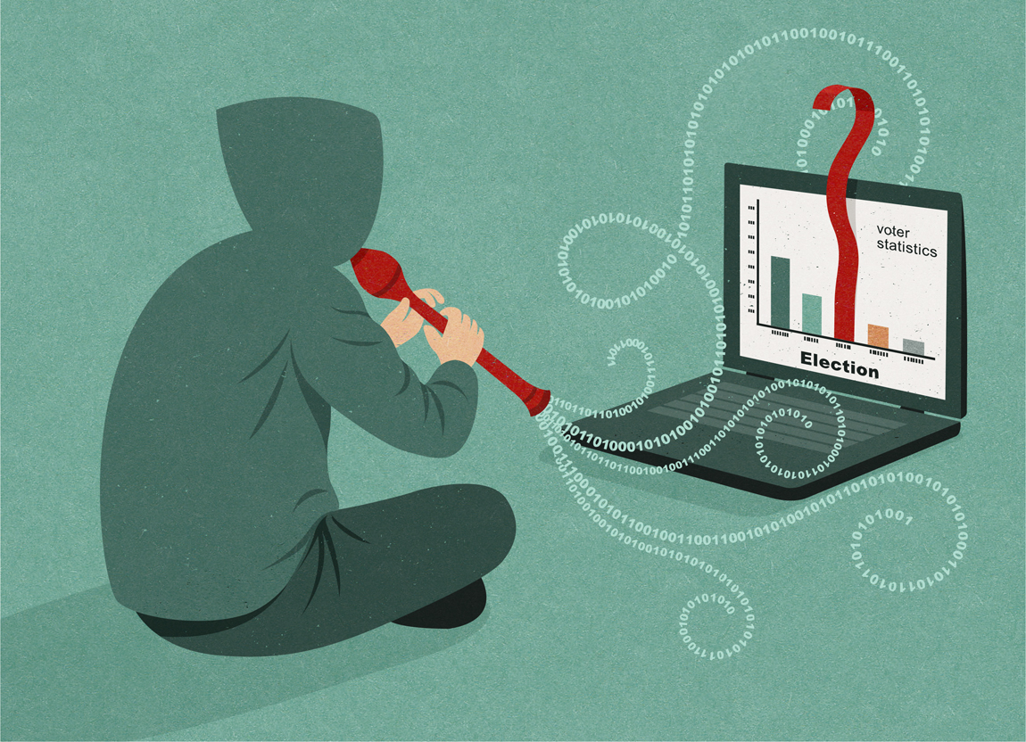 conceptual illustration about election hacking