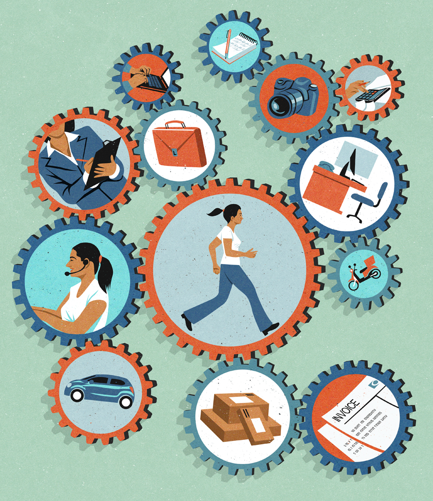 gig economy woman holding down several jobs (johnholcroft.com)