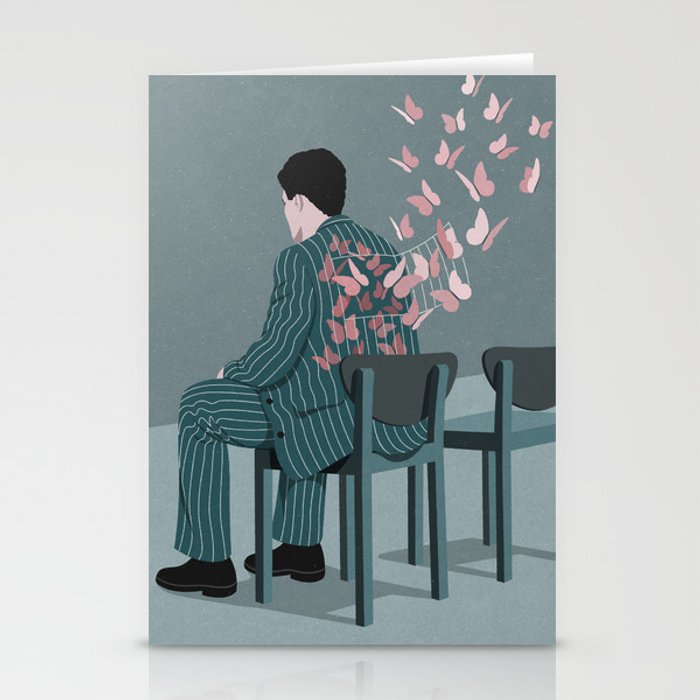 Art print by conceptual illustrator John Holcroft, This is a stationary card that can be bought from society6.com