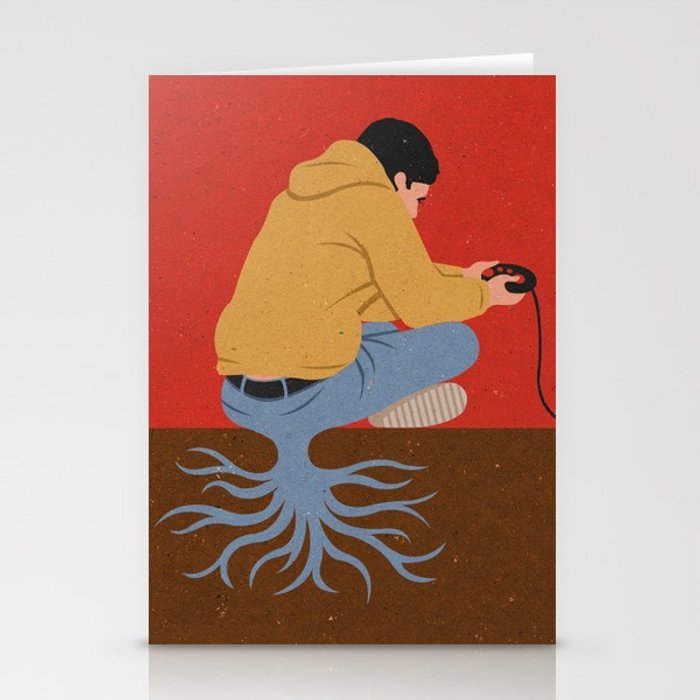 Art print stationery card by John Holcroft conceptual illustrator, this can be purchased from society6.com along with many others.