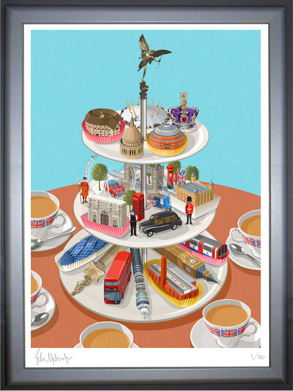 London land marks cake stand